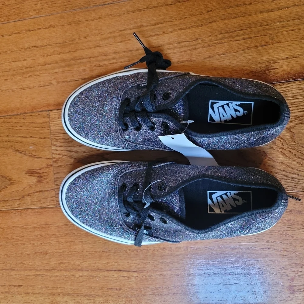 Vans, Authentic 'Glitter -‎ Rainbow Black' Trainers, Size 7 - Picture 3 of 15